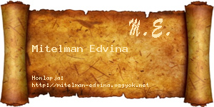Mitelman Edvina névjegykártya